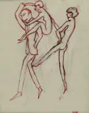 Family red ink on paper by Dorte Clara Dodo Burgner, ink on paper, offered Mar 2024
