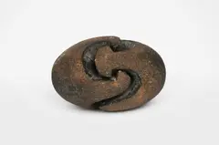 Fertility egg stoneware sculpture in three parts impressed seal by Eileen Lewenstein, sculpture, offered Mar 2024