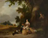 Figures resting during the harvest Signed Wm Shayer by William Shayer, Oil on canvas, sold Mar 2024