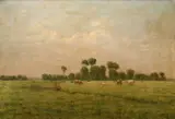 Environs de Lille Signed and dated CDeCarne/ by Charles Désiré de Carne, Oil on canvas, sold Mar 2024