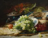 Still life with grapes by William Jabez Muckley, Oil on canvas, offered Mar 2024