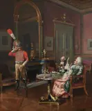 Avant la Revue Signed F Brunery by Francesco Brunery, Oil on canvas, sold Mar 2024