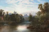 Windsor Castle from the Thames at dusk Signed with by Alfred Augustus Glendening Snr., Oil on canvas, offered Mar 2024
