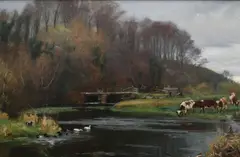 A Stream Unfailing in the Summer Drought Indistinctly by Frederick Whitehead, 1897, Oil on canvas, sold Mar 2024