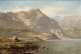 The Moon Lake on Carnedd Llewelyn Signed and dated B by Benjamin Williams Leader, Oil on board, offered Mar 2024