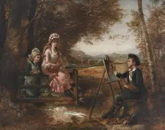 Sitting for a portrait Signed T by Thomas Kent Pelham, Oil on canvas, sold Mar 2024