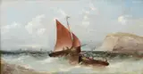 Shipping in coastal waters by Thomas Sewell Robins, Oil on canvas, offered Mar 2024
