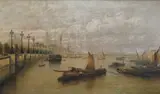 Shipping on the Thames by Francis Moltino, Oil on canvas, sold Mar 2024
