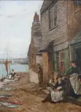 On the quay at Newlyn Signed Henry Martin by Henry Martin, Oil on canvas, offered Mar 2024