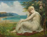 A maiden resting beneath a tree by Robert Fowler, Oil on canvas, sold Mar 2024