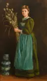 Portrait of Lucy Hill by Arthur Hughes, Oil on canvas laid on panel, sold Mar 2024