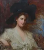 Portrait of a lady by Shirley Slocombe, Oil on canvas laid on board, sold Mar 2024