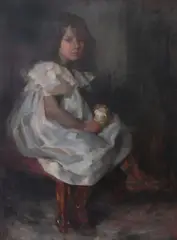 Portrait of a young girl by James Jebusa Shannon, Oil on canvas, offered Mar 2024