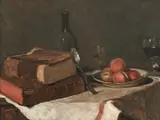 Still life with books by Léon Victor Daguzan, Oil on canvas, sold Mar 2024