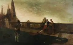 Sir Francis Drake playing bowls before the Armada Oil by Ernest Crofts, Oil on canvas, offered Mar 2024