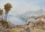 Menaggio from Punta Gaeta by Andrea Vasari, Pencil and watercolour, offered Mar 2024