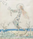 And She Danced To Please The Prince Signed JESSIE by Jessie M. King, Pen and ink, and watercolour, heightened with white, sold Mar 2024