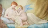 Cupid attending a patient Signed and dated E by Emily Barnard, Pencil and watercolour, sold Mar 2024