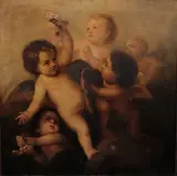 Amorini at play by Charles Augustus Henry Lutyens, oil on canvas, offered Sep 2014