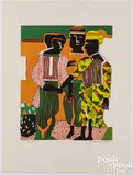 Conjunction by Romare Bearden, 1979, color lithograph, sold Jul 2025