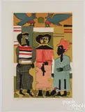 Firebirds by Romare Bearden, 1979, color lithograph, sold Jul 2025