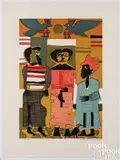 Firebirds by Romare Bearden, 1979, color lithograph, sold Jul 2025