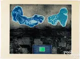 Sky And Water by Gabor Peterdi, 1965, color etching, sold Jul 2025