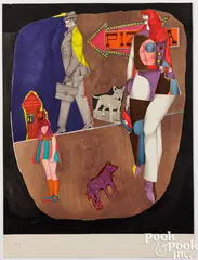 First Avenue by Richard Lindner, ca. 1969, color lithograph, sold Jul 2025
