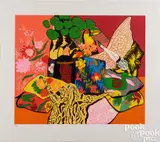 Pillow Jungle by Hunt Slonem, 1980, serigraph, sold Jul 2025