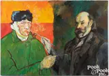 Van Gogh And Cezanne by Leonid Sokov, oil on canvas, sold Jul 2025