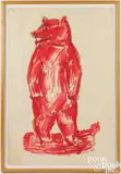 Bear On Top Of The USSR by Leonid Sokov, ink and crayon on paper, sold Jul 2025