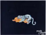 Cats by Leonid Sokov, oil on velvet, sold Jul 2025