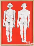 Tattoo Man by Leonid Sokov, 1991, color lithograph, sold Jul 2025
