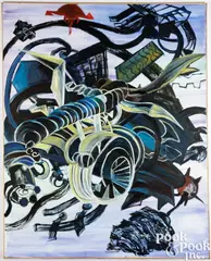 Let Me Know About the Fourth Dimension at the Border of Knowledge by Lydia Dona, oil on canvas, sold Jul 2025
