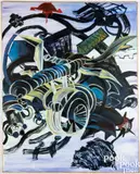Let Me Know About the Fourth Dimension at the Border of Knowledge by Lydia Dona, oil on canvas, sold Jul 2025
