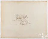 Two Fat Lambs by Henry Moore, 1974, original lithograph, sold Jul 2025