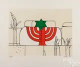 Homage to Israel by Valerio Adami, 1969, color lithograph, sold Jul 2025