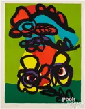 Homage to Mourlot by Karel Appel, 1975, color lithograph, sold Jul 2025