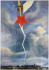 Lightning by Leonid Sokov, 1992, oil on canvas, sold Jul 2025