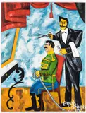 M. Larionov's Paint And Stalin's Head by Leonid Sokov, oil on canvas, sold Jul 2025