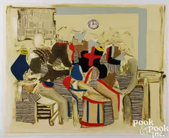 in colors The Meeting Place by Conrad Marca-Relli, 1982, lithograph, sold Jul 2025