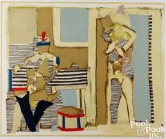 Woman In Shower by Conrad Marca-Relli, 1982, color lithograph, sold Jul 2025