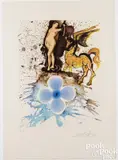 Homage a Cranach by Salvador Dalí, 1971, color lithograph, sold Jul 2025