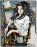 Portrait Of A Young Girl by Mikhail Turovsky, oil on canvas, sold Jul 2025