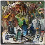 Artist's Tools II by Mikhail Turovsky, oil on canvas, sold Jul 2025