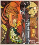 Monster God by Marilla Palmer, 1984, oil on canvas, sold Jul 2025