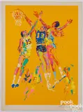 Basketball by LeRoy Neiman, 1975, color serigraph, sold Jul 2025