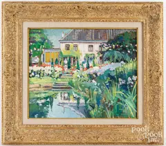 Paysage Fleuri by Mathilde Bergendael, oil on panel, sold Jun 2025