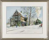 winter landscape by Robert Goodier, watercolor, sold Jun 2025