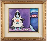 of a lonely bride by Xavier Cugat, oil on canvas, sold Jun 2025